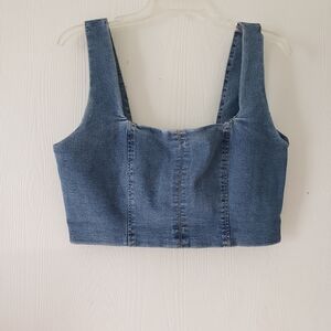 ReGeneration Ladies Size XL Cropped Denim Zip Back Vest